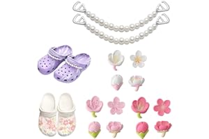AORVYUI Shoe Charm, fiori freschi Accessori Scarpe con Diamanti Cristallo, Accessori per Scarpe Fai-da-te, Ciondoli per Decorazioni per Scarpe, Cristallo Diamante Bling Scarpe Accessori, Ragazze, Donne
