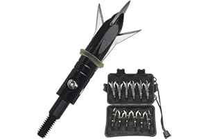 biubiusot Broadheads 100 Grains Archery Arrow Head Tip Metal Hunting Super Sharp Stainless Steel Hunting Practice Arrows with a Storage Case