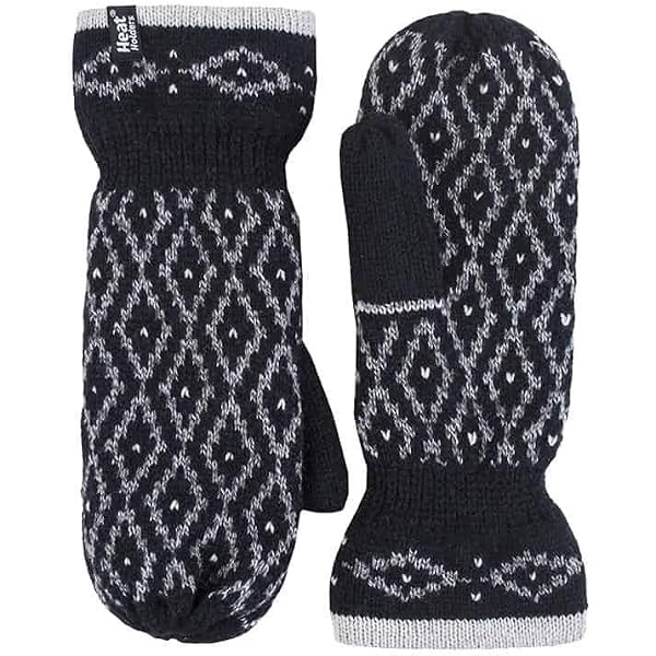 Heat Holders Ladies Fleece Lined Thermal Winter Mittens - Insulated Knit Warm Gloves