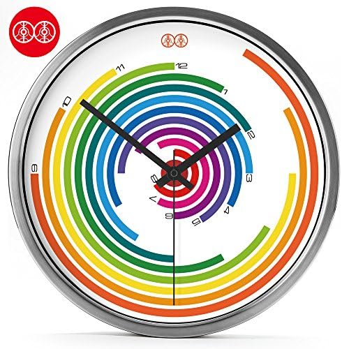 Quietness @ Modern Colorful Creative Silent Non-ticking Wall Clock A colorful glow-in-the-/14 inch/ silver metal box