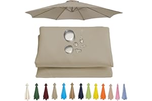 UWOBTN Replacement Parasol Canopy 2.5m 3.0m 3.5m, for Patio Deck Balcony Pool Garden Outdoor Waterproof Umbrella Replacement Fabric 6/8 Arms Sunshade Umbrella Cloth