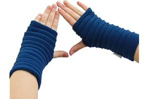 Anna Falcke Wristee® Junior (7-11 yrs) Kids Fingerless Gloves | Thermal Unisex Hand Warmer with Thumbhole (Navy)