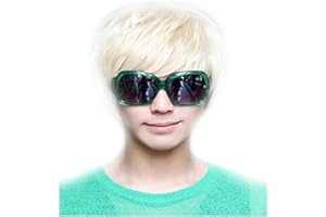 ERICOTRY Mode Punk Style Cool Homme Droite Perruque Hommes Court Blond Platine Riz Blanc Droite Perruque