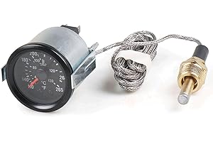EUUEKATHY 2" 52mm Mechanical Water Temperature Gauge with Sensor, 12V Dual Scale Display Water Temp Meter for Cars, Trucks, Motorcycles