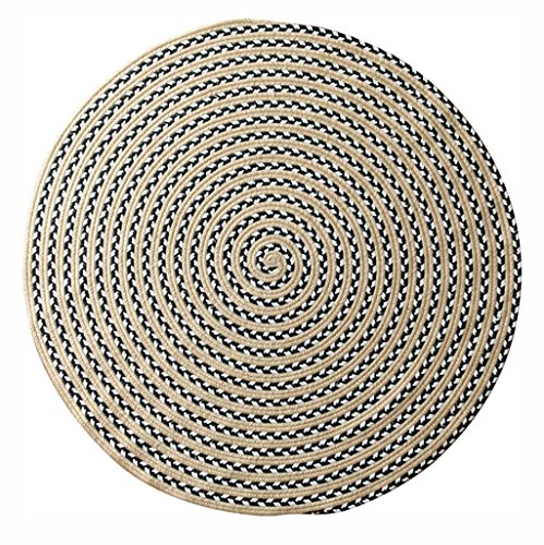 Preisvergleich Produktbild MIAORUIQIN Teppich, skandinavischen Stil handgewebte Baumwolle Leinen Wohnzimmer Schlafzimmer Home-Bereich runden Teppich (Größe: Durchmesser 80-150cm) (Farbe : #2, größe : Diameter 80cm)