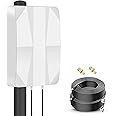 Nelawya 4G LTE 5G Panel Antenna Outdoor Mimo Directional Antenna 700-2700 | 3300-3800 MHz Up to 12dBi Antenna with 10 meter cable TS9 SMA connector Compatible with 5G 3G 4G LTE Router Modem