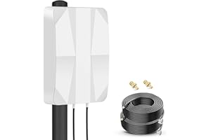 Nelawya 4G LTE 5G Panel Antenna Outdoor Mimo Directional Antenna 700-2700 | 3300-3800 MHz Antenne jusqu'à 12dBi avec câble de 10 mètres Connecteur TS9 SMA Compatible avec