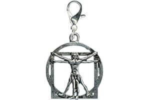 Miniblings de Leonardo da Vinci Médecine Homme de Vitruve Charm - Bijoux Fantaisie Main argenté Pendentifs - breloque Pendentif - Pendentif pour Bracelet