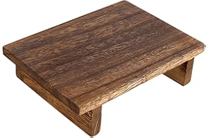 POHOVE Taburete de madera para escalones de madera, taburete vintage de madera, perfecto para camas altas, alcanza lugares altos en la cocina, baño, ligero, 9.8 x 7.1 x 2.8 pulgadas (como se muestra)