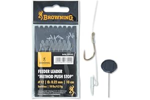 Browning Bronze 12 Feeder Leader Method Push Stop 4,50 kg Ø 0,22 mm 10 cm Lot de 8