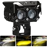 Binocus Beyaz Sarı HD Optik Cam Lens 30w Motosiklet Sis Farı Off Road Spot Sel Kombo Delici Taşkın &Ccedil;alışma Lambası Yardımcı S