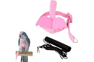 PHCOZY 1 x Pet Harness and Lead Adjustable for Parrots Aeroplane Anti Bite Training Rope Bird Nylon Rope Adjustable Bird Harness and Lead for Outdoor Use