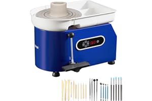 VEVOR Töpferscheibe Keramik Rad Maschine Max. 450 W, Elektrische Töpferscheibe Maschine 28 cm 300 U/min Töpferscheibenmaschine, mit Pedal & Schürze Formmaschine, Geeignet für Anfänger, Enthusiasten