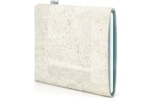 Stilbag eReader Housse Vigo pour Kobo Aura H2O - Edition 2 | eBook Reader Étui - Made in Germany | Matériau de liège Blanc, Feutre de Laine Bleu Clair
