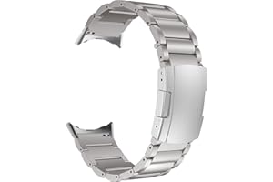 MaKTech Titan-Armband für Google Watch,Metallarmband Inklusive Adapter mit Schildkrötenschnalle für Google Pixel Watch 2022 (Silber Grau)