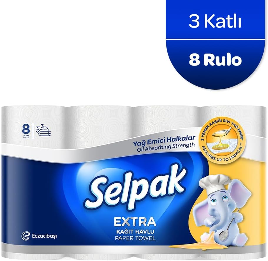 Selpak Extra Kağıt Havlu Yağ Emici 8'li