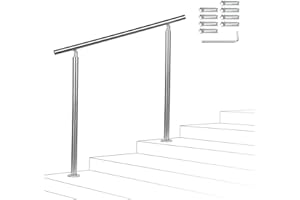Joparri Treppengeländer 160cm ohne Querstreben, Edelstahl Handlauf Winkelverstellbar, Geländer für Innen und Außen
