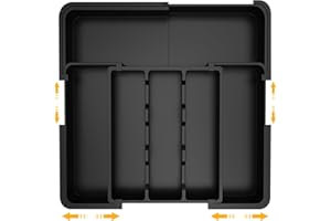 GLOSKIN Portaposate da Cassetto,Porta Posate Cucina Cassetto con 6 Scomparti Extra-Larghi,Organizer Cassetti Cucina da 37*33 cm,per La Conservazione Delle Stoviglie da Cucina,Archiviazione Del Cassett