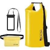KYG Waterproof Dry Bag 5L/10L/20L Set of Waterproof Backpack with Mobile Case and Waist Bag, Dry Bag for Beach and Outdoor Sp