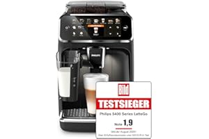 ‎PHILIPS DOMESTIC APPLIANCES Philips Series 5400 Kaffeevollautomat – LatteGo Milchsystem, 12 Kaffeespezialitäten, Intuitives Display, 4 Benutzerprofile, Schwarz (EP5441/50)