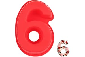 YXHZVON Number 6 Cake Tins Mould, 3D Large Silicone Numbers Cake Molds, DIY Baking Cake Forms, Non-Stick Cake Pans for Birthday and Anniversary