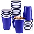 Selibration Plastic Reusable Dark Blue Colour Cup Set for Occasional Party Strong Recylable Glass for Drinking Juices Party & Event Supplies (Set of 50pcs) 350 ml