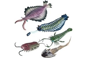 JOKFEICE Figurki zwierząt 5 szt. Realistyczny plastikowy zestaw starożytnych organizmów kambryjskich Zawiera Anomalocaris, Opabinia itp. Projekt naukowy, edukacyjne zabawki edukacyjne
