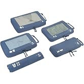 ECOHUB 5 Sets Compression Organizer Suitcase Packing Cubes For Travel Essentials Bags Organizer Clothes Travel Airplane Trave