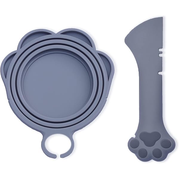 KUBDPQOR Tierfutter-Dosendeckel Set – Silikonabdeckung + 2 Löffel Mit Dosenöffner, Passt Auf 85–374 Ml Dosen