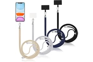 Yoedge Cordón Correa para Teléfono Móvil Ajustable Universal con Parche, Cordón de Cuello Ajustable Cadena de Nylon Compatible con iPhone/Samsung/Xiaomi y la Mayoría de Teléfonos Inteligentes