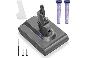 Waitley 6000mAh Batterie pour Dyson V7 SV11 Motorhead Absolute Animal Mattress Fluffy Trigger Car+Boat HEPA Aspirateur avec 2 Pré-Filtre et 1 Tournevis