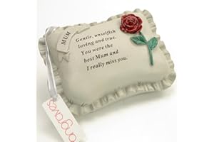 Angraves Special Mum With Rose Pillow Graveside Ornament Memorial Plaque