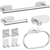 Toallero Baño Sin Taladro, JiGiU 5 Piezas Juego de Accesorios ...