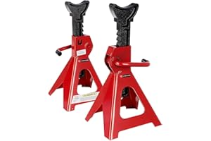 GEF-ROY Paire de chandelles Widmann SJ3T à crémaillère 3 Tonnes, Levage Réglable en Hauteur, Garage Automobile, Atelier