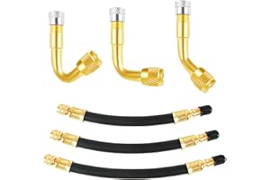 KULANNDER Extensión de válvula de 3 Piezas, 45 ° 90 ° 135 ° Adaptador de extensión de válvula de neumático con Adaptador de extensión de válvula de neumático de 150 mm 180 mm 200 mm para Coche