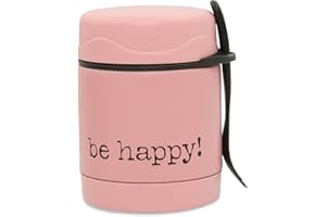 Bubba Bear ® Baby Toddler Thermal Food Flask with Spork | Kids Insulated Stainless Steel Flasks to Keep Food Warm | On-The-Go Container is Ideal for Weaning, Childrens Hot Lunch (Pink)