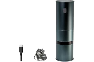 MiiCoffee PT1 Portatile Elettrico Burr Coffee Grinder V2, USB-C Ricaricabile Acciaio Conico Burr Grinder, Corpo in Alluminio