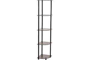 Furinno Scaffali senza Attrezzi Columbia Walnut/Black 5 livelli