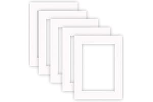 nielsen Conservation Passepartout cartón 1,5 mm, juego de 5, tamaño exterior 30x40 cm para tamaño de imagen 20,5x29,5 cm (DIN A4), blanco puro liso