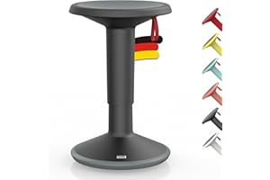 ‎INTERSTUHL Interstuhl UPis1 - ergonomischer Sitzhocker mit Schwingeffekt - höhenverstellbar - Hocker mit rutschhemmender Standfläche & Kippschutz - Bürohocker (Schwarz, UP Designhocker)