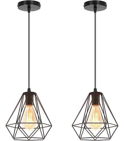 Industriële 3 Lichts Hanglamp - Vintage Pendellamp Metalen IJzer Kooi 16cm