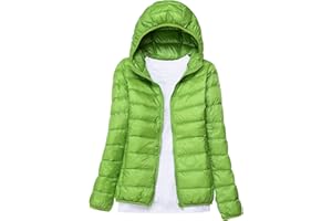 PENGNIAO Lightweight Down Jacket Women with Hood Womens Down Coats Women's Ultra Light Packable Down Jacket Down Filled Coat Parka Quilted Padded Hooded Puffer Jacket Ladies Bubble Puffa Jacket Winter