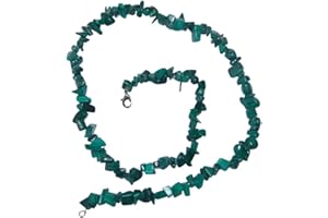 JANNI-SHOP-SPLITTER KETTEN UND ARMBÄNDER Malachit Splitter Kette 45 cm mit silberfarbenem Karabiner Verschluss.(3538)