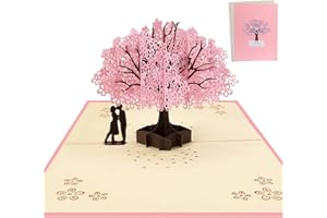 AOBETAK 3D pop up biglietto di auguri con busta per moglie, marito, fidanzato, fidanzata, coppia romantica sotto ciliegio, biglietti per matrimonio, compleanno, anniversario, San Valentino
