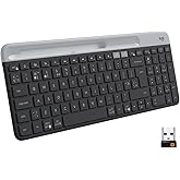 Logitech K580 Slim Multi-Device Wireless Keyboard, Compact Modern, Phone Holder, 24 Months Battery Life, 10 m Usage Distance