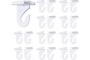 INCREWAY Lot de 20 crochets de plafond en métal pour suspendre des décorations et des plantes dans les salles de classe, les maisons et les bureaux, 20 à droite et 20 à gauche (blanc)