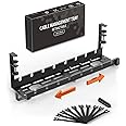 TONGKTAI Under Desk Cable Management Tray, Retractable Adjustable 12" into 21.6" No Drill Wire Organizer, Metal Cord Tray Basket with Cable Holder Ties for Office Home Desk Cable Hider