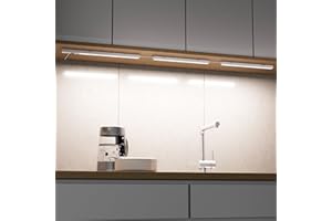 ENUOTEK Lampe de Placard avec Détecteur de Mouvement 30cm, Réglette LED Cuisine avec Gradation Continue, 5W 400Lm LED Cuisine Sous Meuble avec 5 Couleurs de Lumière (Lot de 3)