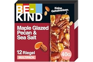‎BE-KIND BE-KIND Riegel, glutenfreie Snack-Riegel, Maple Glazed Pecan & Sea Salt, hoher Ballaststoffgehalt, ohne künstliche Farb-, Aroma- oder Konservierungsstoffe, 12 x 40g
