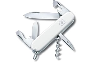 Victorinox Spartan Swiss Army Knife, Camping Pocket Knives, Medium, Multi Tool, 12 Functions, Blade, Bottle Opener, White